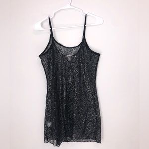 Belle Du Jour Black Sheer Tank Top